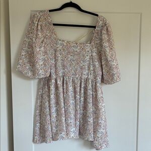 POL Paisley Puff Sleeve Blouse